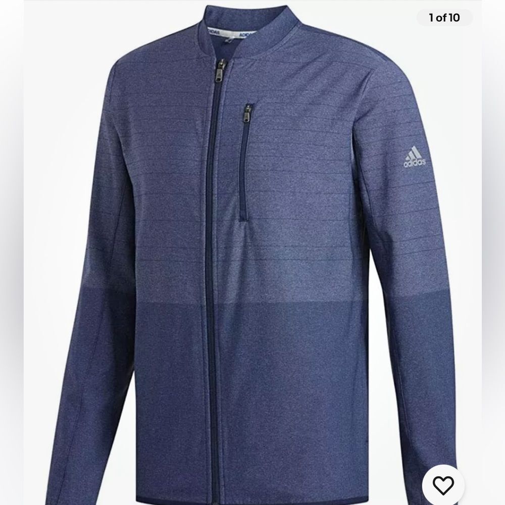 Adidas Men Future Craft Meltaway Full Zip Golf Jacket Blue Medium Climacool EUC